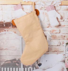 Chaussette de Noël tricotée dorée avec motif Père Noël et Bonhomme de neige, sac cadeau pour la fête de Noël en famille - Product Image 5