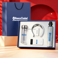 Ensemble cadeau d'entreprise personnalisé avec logo, essentiels de voyage, gobelet en verre, parapluie, masseur cervical, batterie externe, ensemble cadeau pour employés d'entreprise
