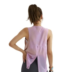 <b>Women's</b> Skinny Fit Seamless Yoga Singlet Mesh Breathable Quick-Dry Eco-Friendly Anti-Bacterial Reversible Four Seasons Gym - Product Image 5