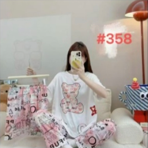 Oferta 2025: Conjunto <span class=keywords><strong>de</strong></span> Pijama <span class=keywords><strong>de</strong></span> 3 Piezas para <span class=keywords><strong>Mujer</strong></span>, Diseño Lindo, Manga Corta, Cuello Redondo, Estampado Digital, Talla Única, Ropa <span class=keywords><strong>de</strong></span> Dormir - Product Image 4