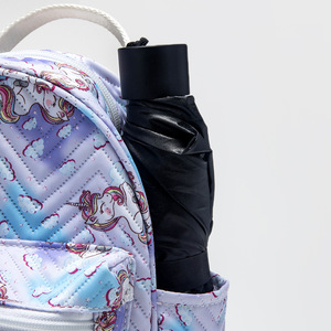<b>Mini</b> <b>Backpack</b> Women PU Quilted Cartoon Print Adjustable Strap 7 Inch Water Resistant All Seasons Korean Style - Product Image 3