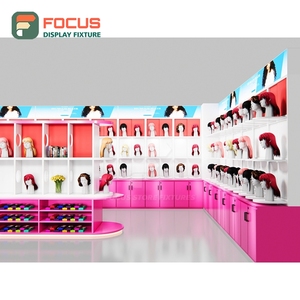 Vitrine de Luxe pour Perruques avec Porte en Verre, Éclairage et Tiroir Intégré, Étagère de Présentation pour Magasin - Product Image 1