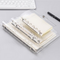 Planificateur de dossier en pvc transparent, 6 anneaux, feuilles transparentes, en pvc, taille a7/a6/a5 avec grille blanche