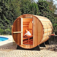 Ruang Sauna Uap Kayu Solid Hemlock Listrik Modern untuk Luar Ruangan