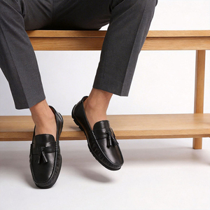 Zapatos Formales de Cuero Vacuno Genuino para Hombre, Mocasines con Borlas, Zapatos de Vestir Sin Cordones para Negocios, Cómodos - Product Image 5