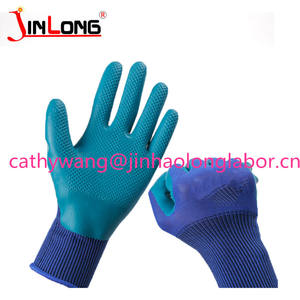 Caoutchouc enduit de latex <span class=keywords><strong>13</strong></span> broches de haute qualité gaufrage gants de travail de construction de sécurité gants en latex de mousse Micro - Product Image 4