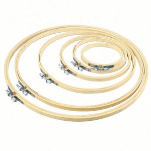 Embroidery Hoops Ring Plastic Cross Stitch Hoop Natural <b>Bamboo</b> Wreath Fan Stretch Crafts DIY Handmade <b>Bamboo</b> Ring - Product Image 1