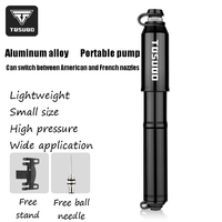 Portable Lightweight Long-Handle Hand Pump 160 PSI High Pressure Schrader Valve for Mountain Road Bikes