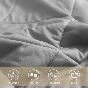 Cooling Blanket 100% Bamboo Cotton Ice Silk Adult Double Size Breathable Lightweight <b>Sleeping</b> Comfortable Bedding <b>Light</b> Gray - Product Image 3