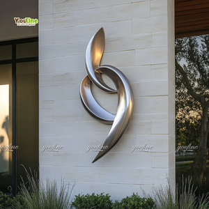 Statua Moderna Astratta in Acciaio Inossidabile per Esterni, Scultura <span class=keywords><strong>da</strong></span> Parete - Product Image 4