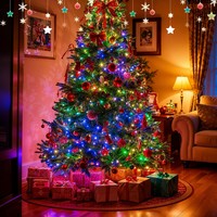 Mini-lumières de Noël LED d'extérieur multicolores RGB avec télécommande, en PVC, étanches IP65, à brancher sur prise murale, longueur 10m/20m/30m/100m