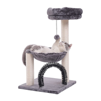 Grand chat en peluche noir en bois massif de luxe moderne personnalisé d'usine griffoir d'escalade condo pour chats avec grattoirs et lit