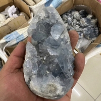 Vente en gros de pierres naturelles : Géode de Célestite bleue, grappe de quartz, cristal de guérison pour la décoration intérieure