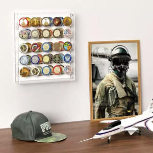 Dernier support de stockage commémoratif noir acrylique moderne pour pièces de monnaie de jeu présentoir pour badge support <span class=keywords><strong>mural</strong></span> pour salon - Product Image 6