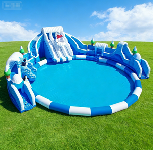 Parque Acuático Inflable Comercial para Interiores/Exteriores, Circuito de Obstáculos, Piscina, Parque de Atracciones, Material de PVC Ecológico, Nieve - Product Image 1