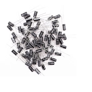 Condensador electrolítico con terminales de aluminio, condensador polarizado de alto voltaje para proyectos de bricolaje de electrónica de PCB, larga vida útil - Product Image 1