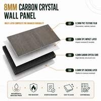 Panneau de protection murale moderne ignifuge et imperméable en cristal de carbone de 8 mm pour couloir d'hôpital et bâtiment commercial