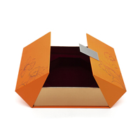 Carton rigide de luxe unique imprimé de logo personnalisé Boîte d'emballage cadeau rigide à deux portes doubles avec fermeture magnétique ouverte