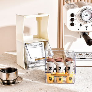Organizador de bolsas de café de lujo, estante de escritorio desmontable, estante de almacenamiento extraíble con divisiones para uso en la cocina - Product Image 5