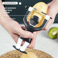 ANYA Hachoir à légumes manuel multifonctionnel en acier inoxydable, fin et portable, en plastique, motif dessin animé créatif, outil de cuisine premium
