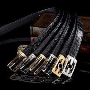 Cinturón de Cuero de Cocodrilo 100% Genuino de Alta Calidad para Hombre, Duradero, de 3.5CM, Cinturones de Marca para Hombre - Product Image 3