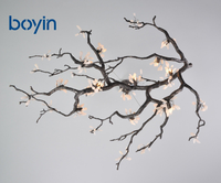 Lustre LED en forme de branche de fleur, style naturel, inspiré de l'intérieur, pour villa, appartement, salle à manger, salon