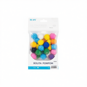 ILAN Bolita Pompom 1,5 cm Couleurs Assorties 60 Pièces pour Décorations et Artisanat - Product Image 2
