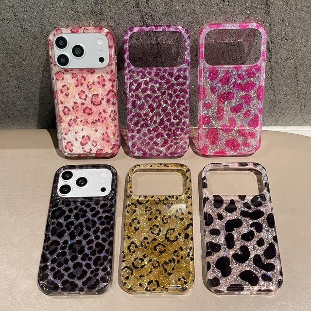 For iPhone 17 New Fashion Glitter Leopard Print IMD Phone Case TPU PC Protective Mobile Phone Case for iPhone 17 16 Pro Max