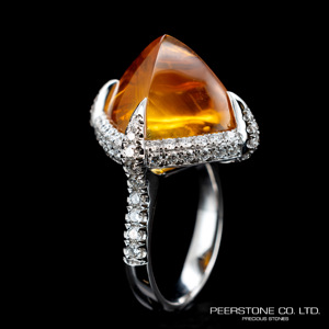 Anillo de Zafiro Amarillo de Ceilán Natural de 17.43 Quilates, Calado y Tratado, en Oro Blanco de 18K, Corte Brillante Redondo, para Bodas y Fiestas de Lujo, con Certificado GRS - Product Image 2