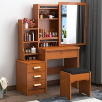 Ensemble coiffeuse et tabouret de style panneau moderne et minimaliste pour chambre à coucher, idéal pour la location et le maquillage