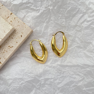 Zeadear <b>Jewellery</b> Brass Hoop Huggie Earrings 18k <b>Gold</b> Plated Hoop Earrings <b>Set</b> - Product Image 5