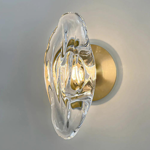 <span class=keywords><strong>Applique</strong></span> murale LED artisanale en laiton blanc chaud, design irrégulier en verre, pour intérieur moderne, maison et <span class=keywords><strong>bureau</strong></span> - Product Image 1