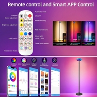 Lámpara de Pie RGB con Efecto de Ondas de Agua, Sincronización Musical, Control por Aplicación, CCT Regulable, Iluminación de 3 Capas para Escenarios, DJ, Eventos y Decoración