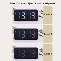 Reloj Despertador Inteligente Electrónico Minimalista Moderno, Control por Voz, Sensor de Luz, Modo Nocturno, Espejo LED Digital para Dormitorio
