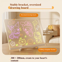 Tableau de dessin LED en acrylique pour enfants, rechargeable, lumineux, effaçable, tablette artistique DIY pour cadeau de Noël ou d'anniversaire