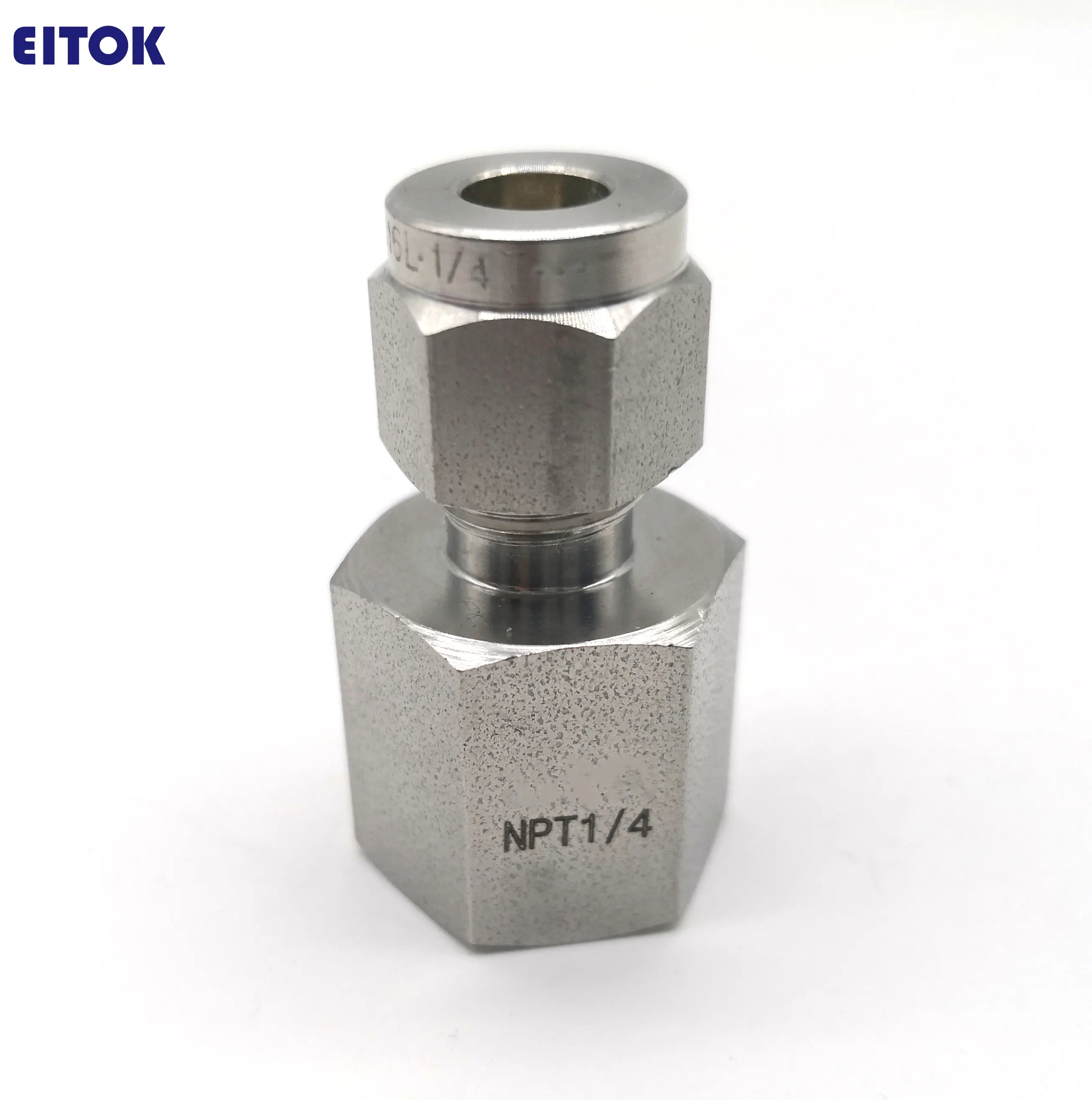 Conector de rosca hembra recta, tubo de compresión Od de 3mm, adaptador de acero inoxidable Npt, accesorios de tubo de 1/2 pulgadas y 1/8"