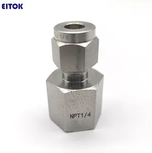 Thẳng Nữ Chủ Đề Kết Nối 1/2 Inch 1/8 "Nén Ống Od 3Mm Adapter Thép Không Gỉ Npt Thiết Bị Đo Đạc Ống Phụ Kiện