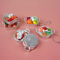 Miniatur Simulasi Bebek Mandarin Hot Pot PVC Food-grade Model Mainan Kompak Gantungan Kunci Otentik Perlengkapan Pesta Promosi