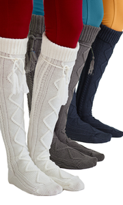 2021 femmes tricoté à pieds Crochet Topper jambières Pom Boot chaussettes - Product Image 3