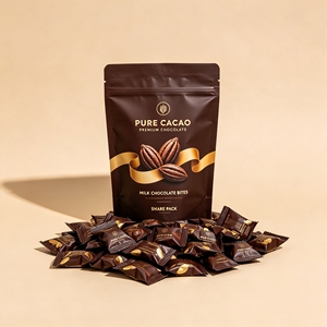 Sachets d'emballage alimentaire jetables en PE écologiques avec impression personnalisée pour chocolat blanc, gaufrettes au chocolat et chocolats en bouchées - Product Image 3