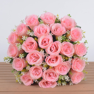 Bouquet de 18 grandes roses artificielles de qualité supérieure, en soie préservée, pour mariage nuptial - Product Image 5