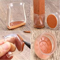 Protections de pieds de chaise en silicone avec housses en feutre pour sols en bois dur