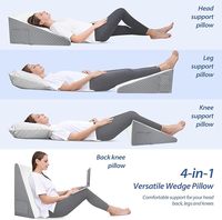 OEM Oreiller en mousse à mémoire de forme Triangle Wedge Design Tissu Matériau Soutien du cou Sommeil Acide Récupération du reflux Hôtels Soins postopératoires