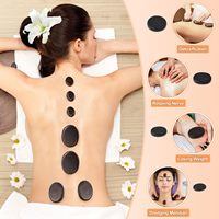 Ensemble de 16 pierres chaudes professionnelles en bois pour le massage corporel avec chauffe-pierres, pierres de massage en basalte, antirhumatismales, certifiées CE