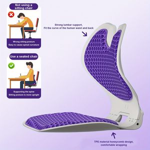Cojín ergonómico de gel para asiento de coche y oficina con soporte lumbar plegable Agujeros de ventilación Alivia el dolor de espalda - Product Image 3