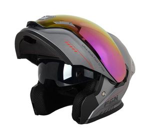 <span class=keywords><strong>Casco</strong></span> de Motocicleta Universal 2025, Personalizable, Variación <span class=keywords><strong>Alien</strong></span>, Plateado, para Hombre y Mujer, Cuatro Estaciones - Product Image 2