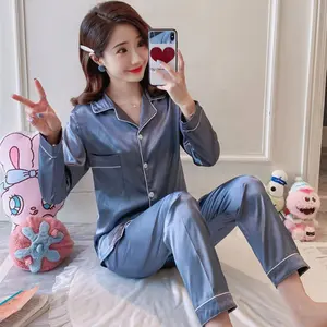 Sfy-y502 sevgililer günü iç çamaşırı iki parçalı Set saten Pijama Loungewear katı yaz kıyafeti Pijama artı boyutu kadın Pijama