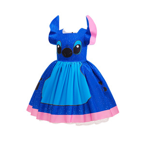 Disfraz de Halloween <span class=keywords><strong>para</strong></span> Niña, Lilo Angel Stitch, Mangas con Volantes, Princesa Azul, Fiesta, Carnaval, Cosplay, <span class=keywords><strong>Disfraces</strong></span> de TV y Cine - Product Image 3