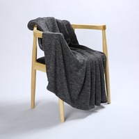 Couverture de voyage personnalisable en molleton tissé léger, style sweat à capuche, douce, surdimensionnée, en mélange de coton, pour toutes les saisons