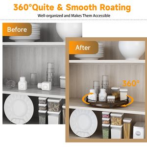 Organizzatore giradischi in legno mobile <span class=keywords><strong>Lazy</strong></span> <span class=keywords><strong>Susan</strong></span> per la casa decorazione organizzazione di stoccaggio tavolo da pranzo dispensa cucina controsoffitto - Product Image 5